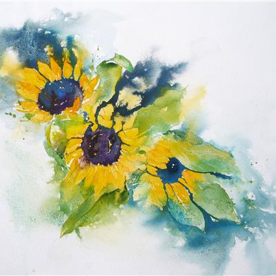 GLORIOUS SUNFLOWERS 15 X 22 inches