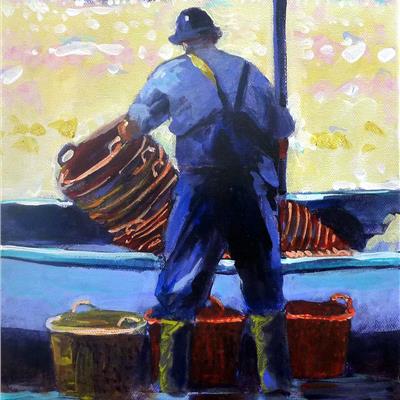 The oyster fisherman (West Mersea) 10 x 12 inches