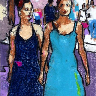 Promenading 10 x 11 inches