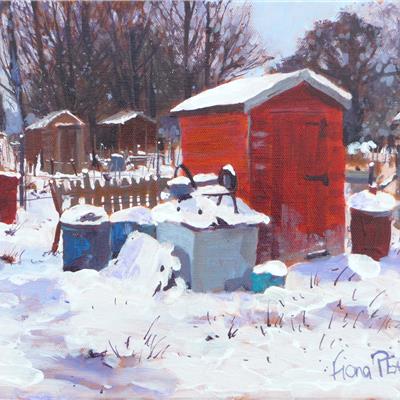 LITTLE RED SHED 10 X 12 INCHES