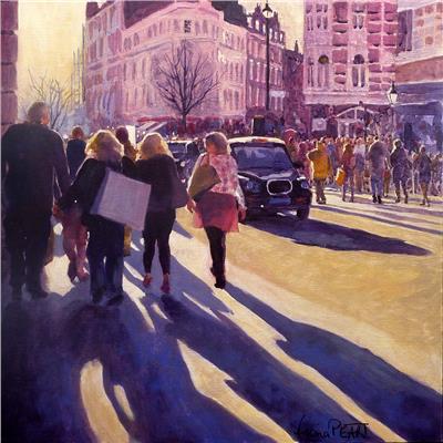 London in the spring 16 x 16 inches