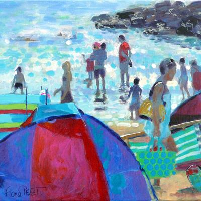 Paignton beach 14 x 18 inches