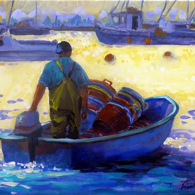 Returning the oyster baskets 14 x 18 inches