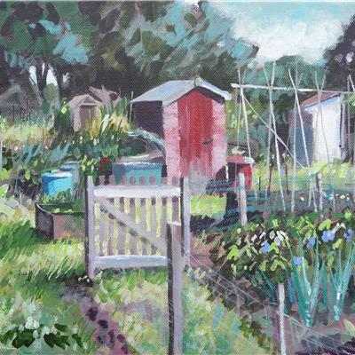 THE LITTLE RED SHED 10 X 12 INCHES